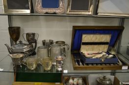 Various plated wares.