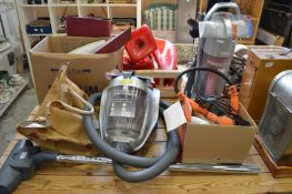 Two Vax vacuum cleaners and a steam cleaner.