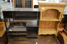 Mahogany wall shelves and a pine wall shelf.