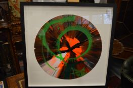 In the manner of Damien Hirst, spin picture circular, framed and glazed.