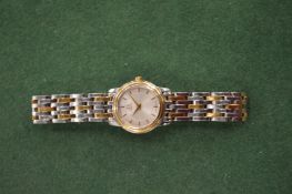 A ladies' Omega stainless steel wristwatch.