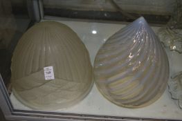 Two good glass lampshades.