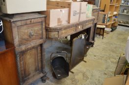 A large William IV mahogany pedestal sideboard (AF).