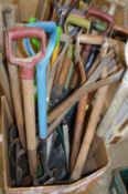 A quantity of spades, forks, shovels etc.