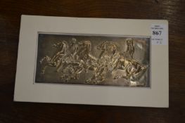 Two Greek embossed silver Christmas cards.