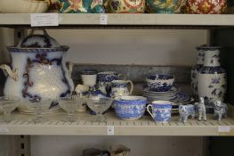 A large Rumtopf and blue and white china etc.