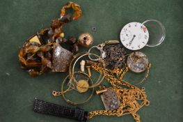 A box of costume jewellery etc.