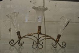 A silver plate and glass epergne.
