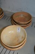 Six small Chinese terracotta bowls.