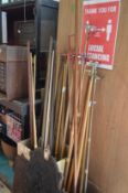 A quantity of snooker cues, rests, extensions etc.