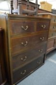 A mahogany chest of drawers.