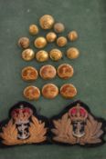 Naval buttons and badges.