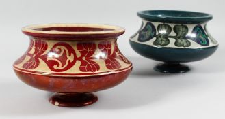 MAWS & CO. LTD., A LUSTRE DECORATED CIRCULAR SHALLOW PEDESTAL BOWL, decorated with a band of