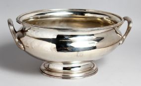 A LARGE OVAL TWO HANDLED SOUP TUREEN WITH BEAD EDGE, 11ins diameter, with Army Medical Services,