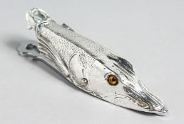 A SILVER PLATE TROUT PAPER CLIP