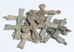 TEN MEDIUM ROMAN IRON CROSSES. 2ins long.