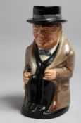 A ROYAL DOULTON WINSTON CHURCHILL TOBY JUG. 9ins high.