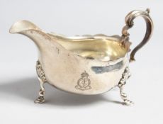 A GOLDSMITHS AND SILVERSMITHS CO. SILVER SAUCEBOAT, London 1909,