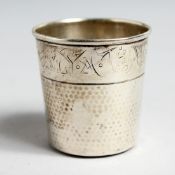 A SILVER THIMBLE SHAPE TOT.