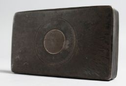 A DUTCH SILVER RECTANGULAR SNUFF BOX with engine turned decoration, 5ins long.