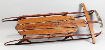 AN OLD FLEXIBLE FLYER SLEDGE 4ft long.