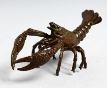 A JAPANESE BRONZE MODEL OF A CRAYFISH, 4ins long.