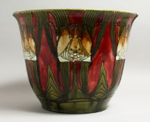 A GOOD MINTON SESSIONIST POTTERY JARDINIERE, pattern no. 72., with printed Minton Ltd mark. 12ins