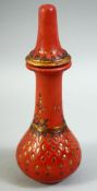 A TURKISH TOPHANE PERFUME BOTTLE, 19cm high.