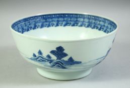 A CHINESE BLUE AND WHITE PORCELAIN BOWL, 19.5cm diameter.