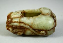 A CHINESE CARVED JADE BRUSH WASH, 85cm long.