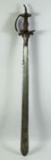 A RARE 17TH/18TH CENTURY SOUTH INDIAN KHANDA SWORD, with open worked hilt; pierced guard, curving