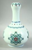 A CHINESE DOUCAI PORCELAIN GARLIC HEAD VASE, with six character mark to base, 24cm high.
