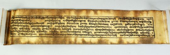 A TIBETAN MANUSCRIPT SCROLL.