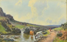 John White (1851-1933) British, 'The pool Bridestowe, Dartmoor,' watercolour, signed and dated 1902,