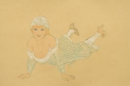 Raphael Kirchner (1876-1917) Austrian, a study of a recumbent female, watercolour, 7.5