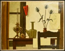 George Soteras (1917-1990) French, a still life study of mixed objects, oil on canvas, signed and