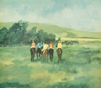 David Stileman (20th Century), a view of horses on a gallop, colour print, signed in pencil and