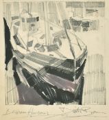 Dexter Brown (b. 1942) British, 'Brixham Harbour', a pencil and watercolour study of a fishing boat,