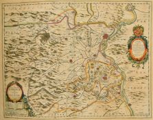 William Blaeu, 'La Principaut d'Orange et Comtat de Venaissin', a hand-coloured 17th Century map,