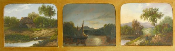 Charles Morris Senior (1861-1922) A set of three rustic views, oils on board, all signed, each 5.