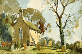 Edward Wesson (1910-1983) British, a view of All Saints Church at Buncton, watercolour, signed, 12.