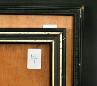 Two ebonized frames, rebate size, one 13.5 x 9.25