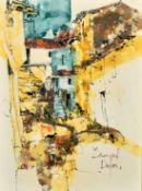 Bernard Dufour (1922-2016) French, a seated female nude, mixed technique, 17