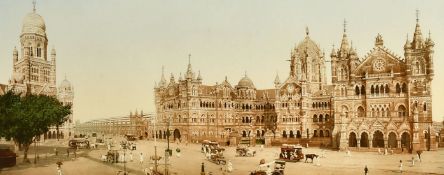 An early photograph of the Bombay Municipal and Victoria Terminus Station, 8.25