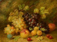 R, Caspers (20th Century) A still life of mixed fruit, grapes, apples, plums, currants and