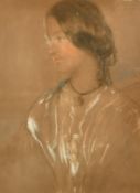Attributed to John Hayter (1800-1891) British, a bust length portrait of an elegant lady, mixed