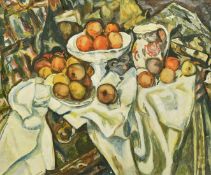 Manner of Cezanne, a pair of watercolours of still life scenes, watercolours, each 17