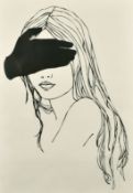 20th Century, A black and white print of a female with her eyes covered, 39