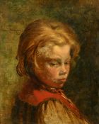 Willem van Nieuwenhoven (1879-1973) Dutch, a head study of a young child, oil on canvas, signed, 15