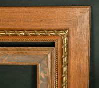 A moulded Oak frame with burr wood inset, 12